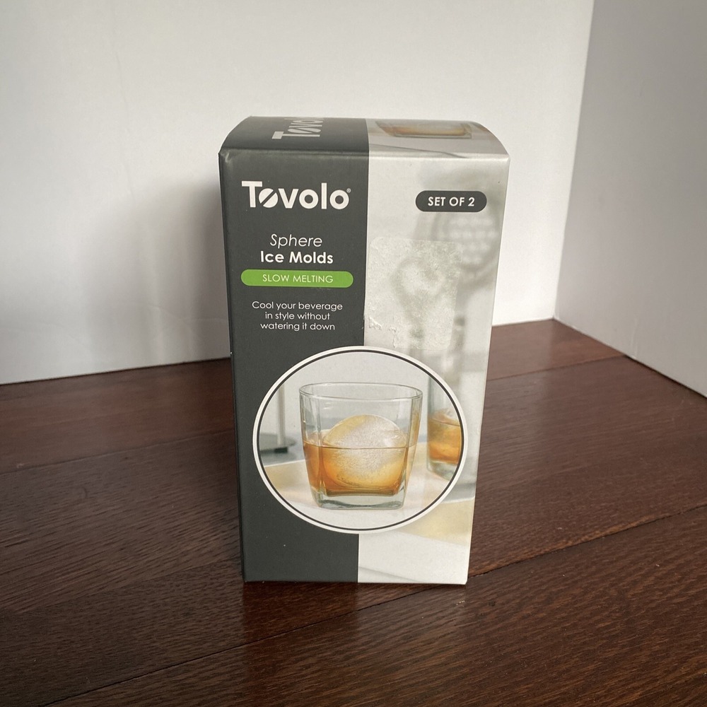 TOVOLO Sphere Ice‎ Molds Stackable Slow Melting  Set of 2 New In Box